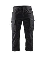 Blåkläder Dames service piraatbroek met stretch 71291845 | Zwart | Maat 46 - 7330509816264 - thumbnail