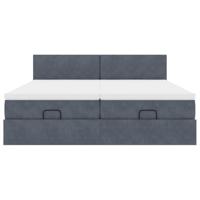 Ottoman bed met matrassen 180x200cm fluweel donkergrijs - thumbnail