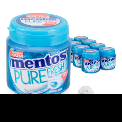 Mentos kauwgom pure fresh mint bottle (8x 50 stuks)