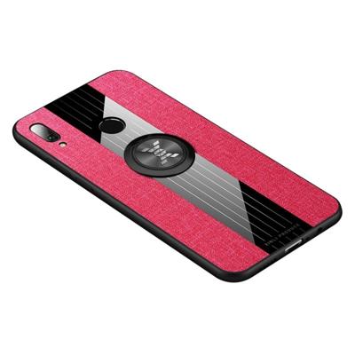 Voor Huawei genieten 9 plus XINLI stiksels doek Textue schokbestendig TPU beschermhoes met ring houder (rood)