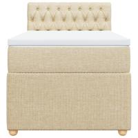 Boxspring met matras stof crèmekleurig 80x200 cm - thumbnail