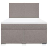 Boxspring met matras stof taupe 140x190 cm - thumbnail