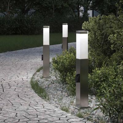 Bolderverlichting met stopcontact 3 stuks 50 cm RVS IP44