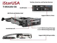 iStarUSA T-5K3525U-SA zonder lade 5,25 inch tot 3,5 inch en 2,5 inch SATAIII HDD w/USB 3.0 - thumbnail