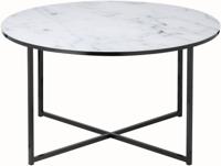 Artistiq Salontafel 'Roel', 80cm, Marmerlook, kleur Wit/Zwart - thumbnail