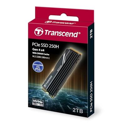 Transcend ts2tmte250h mte250h ssd, 2tb, m.2 2280,pcie gen4x4,nvme, 3d tlc, dram, metal heatsink