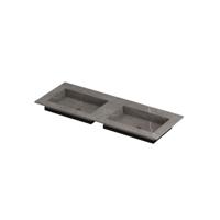 INK Post Wastafel Keramische Slab Envelop Bak Dubbel Zonder Kraangaten - 1200x450x10 mm - Armani Grey Mat - thumbnail