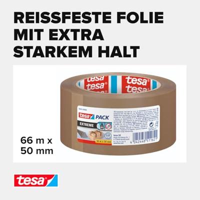 tesa EXTREME 58645-00000-00 Pakband tesapack Bruin (l x b) 50 m x 50 mm 1 stuk(s) tesa EXTREME 58645-00000-00 Pakband tesapack Bruin (l x b) 50 m x 50 mm 1 stuk(s)