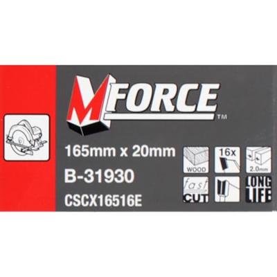 Makita Accessoires Cirkelzaagblad | Hout | Mforce | 165X20X2,0 16T15G - B-31930