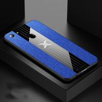 Voor OPPO A73 XINLI stiksels doek Textue schokbestendig TPU beschermhoes (blauw) - thumbnail