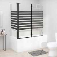 VidaXL Badwand gestreept 120x68x130 cm gehard glas - thumbnail