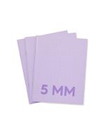 HEMA Schriften lila A5 geruit 5mm - 3 stuks - thumbnail