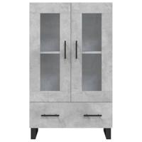 Hoge kast 69,5x31x115 cm bewerkt hout betongrijs - thumbnail