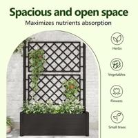 Plantenbak met latwerk 100x43x142 cm PP antraciet - thumbnail