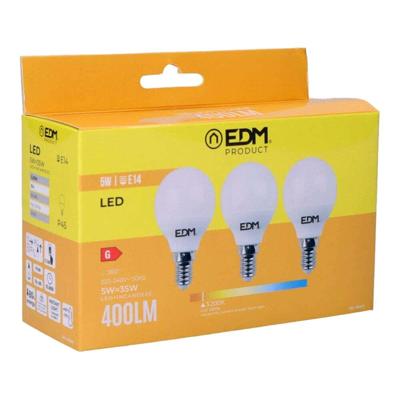 Set van 3 ledlampen EDM 98200 G 35 W 5 W 50 W E14 400 lm Ø 4,5 x 8 cm (3200 K) Set van 3 ledlampen EDM 98200 G 35 W 5 W 50 W E14 400 lm Ø 4,5 x 8 cm (3200 K)