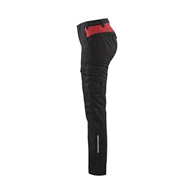 Blåkläder Dames industrie werkbroek stretch/elastiek 71441832 | Zwart/Rood | Maat 36 - 7330509763513