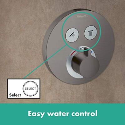 Hansgrohe Thermostaat Afbouwdeel ShowerSelect Voor 2 Functies Rond Geborsteld Zwart Chroom