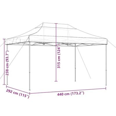 Partytent inklapbaar pop-up 440x292x315 cm beige - thumbnail