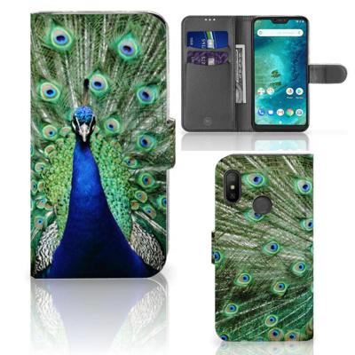 Xiaomi Mi A2 Lite | Telefoonhoesje | Met pasjeshouder | Pauw