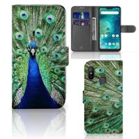 Xiaomi Mi A2 Lite | Telefoonhoesje | Met pasjeshouder | Pauw - thumbnail