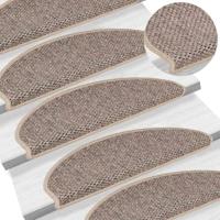 VidaXL Trapmatten zelfklevend 15 st sisal-look 65x21x4 cm donkerbeige - thumbnail