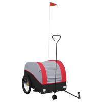 Fietstrailer 45 kg ijzer zwart en rood - thumbnail