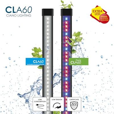 Aquarium - CIANO - 60 L - Filter - LED - Verwarming - FOAM 30PPI - CF80 - Zwart