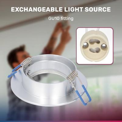 Chandler - Smart inbouwspot - IP20 voor binnen - 5,5 Watt 345 Lumen - Kantelbaar - Wifi + Bluetooth - RGBWW - GU10 - Google Home, Amazon Alexa en Siri - RVS Chandler - Smart inbouwspot - IP20 voor binnen - 5,5 Watt 345 Lumen - Kantelbaar - Wifi + Bluetooth - RGBWW - GU10 - Google Home, Amazon Alexa en Siri - RVS