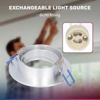 Chandler - Smart inbouwspot - IP20 voor binnen - 5,5 Watt 345 Lumen - Kantelbaar - Wifi + Bluetooth - RGBWW - GU10 - Google Home, Amazon Alexa en Siri - RVS - thumbnail