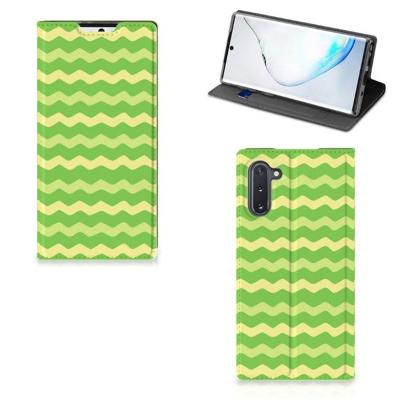 Samsung Galaxy Note 10 | Hoesje met Magneet | Waves Green Samsung Galaxy Note 10 | Hoesje met Magneet | Waves Green
