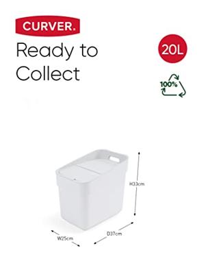 Curver ready to collect prullenbak GFT 20 liter wit-lichtgrijs