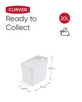 Curver ready to collect prullenbak GFT 20 liter wit-lichtgrijs - thumbnail