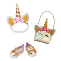 Heless Poppen accessoires glitter eenhoorn set, 30-34 cm - thumbnail