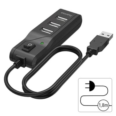 Hama usb-hub 4-poorts usb 2.0 480 mbit/s aan/uit-schakelaar Hama usb-hub 4-poorts usb 2.0 480 mbit/s aan/uit-schakelaar