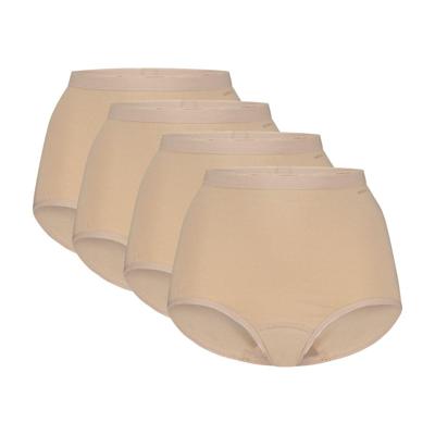4-Pack High Waist dames slip - Taille - Multipack dames hoge onderbroeken - Katoenen ondergoed - M - Huidskleur - Onderbroek - Ondergoed
