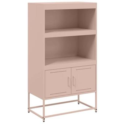Hoge kast 68,5x38,5x123,5 cm staal roze