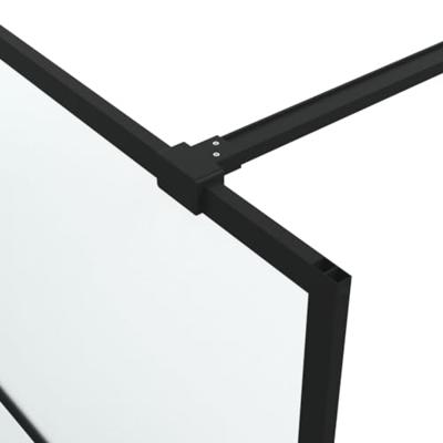 Inloopdouchewand 80x195 cm mat ESG-glas zwart - thumbnail