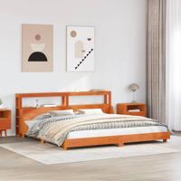 Bedframe zonder matras massief grenenhout wasbruin 180x200 cm - thumbnail