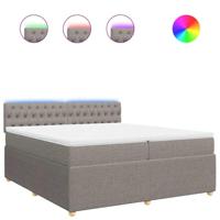Boxspring met matras stof taupe 200x200 cm - thumbnail