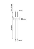 Wiesbaden Douche-Arm Luxe Rond Plafondbevestiging 20 cm Gunmetal - thumbnail