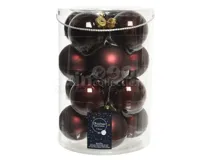 Kerstballen Glas Ø8cm Mahonie Bruin 16st - thumbnail