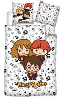 Harry Potter Dekbedovertrek - Harry Ron Hermelien cartoon - 140 x 200 cm - thumbnail