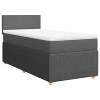 Boxspring met matras stof donkergrijs 100x200 cm - thumbnail
