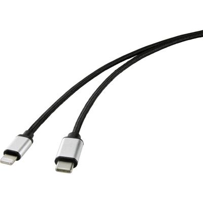 Renkforce RF-4353448 USB-kabel USB-C stekker, Apple Lightning stekker 2.00 m Zwart