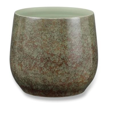 Mica Decorations Oliver Bloempot - H26 x Ø29 cm - Terracotta - Groen