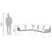 Tuinbankenset met kussen 2 pcs Naturel poly rattan - thumbnail