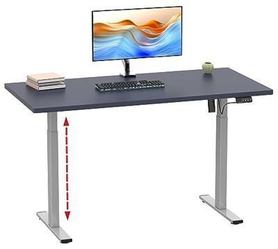 VCM Elektrisch verstelbaar bureau E-Lona (Antraciet/zilver, 140 x 50 cm)