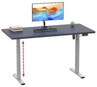 VCM Elektrisch verstelbaar bureau E-Lona (Antraciet/zilver, 140 x 50 cm) - thumbnail