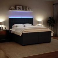 Boxspring met matras fluweel donkergrijs 200x200 cm - thumbnail