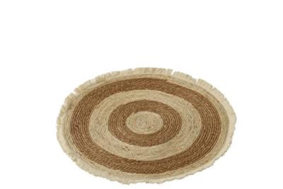 J-Line tapijt Kwastjesband - vloerkleed - jute - beige|bruin - small J-Line tapijt Kwastjesband - vloerkleed - jute - beige|bruin - small